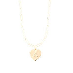 MILOR SILVER  Italy 18kt Gold Plated Sterling Silver Initial Heart Necklace